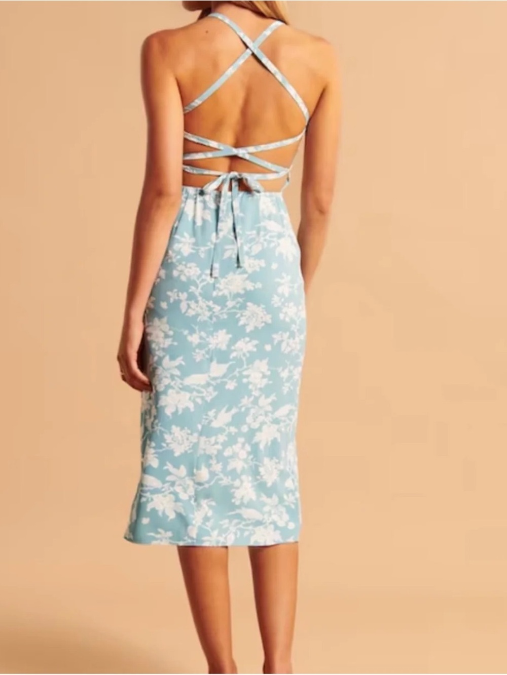 Abercrombie & Fitch Aqua Floral Midi Dress - Picture 2 of 6